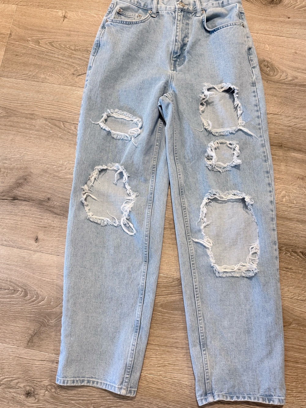 BDG Light Blue High-Rise Distressed Jeans